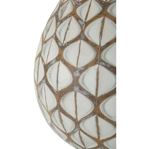 Lámpara de Mesa Tibet Ø35x52 cm White Wash E27 Poliresina Mauro Ferretti