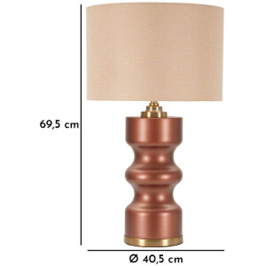 Lámpara de mesa Rosenthal Vidrio Marrón y Dorado Ø 40,5 x 69,5 cm E27 máx. 40W Pantalla de tela