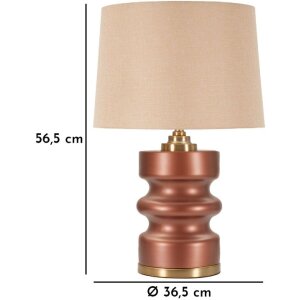 Lámpara de mesa Rosenthal Vidrio Marrón y Detalles Dorados Ø 36,5x56,5 cm E27 máx. 40W