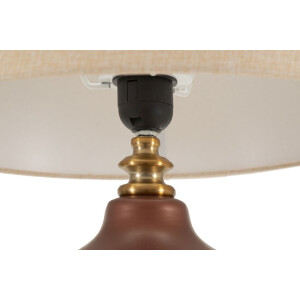 Lámpara de mesa Rosenthal Cristal Marrón y Dorado Ø35,5x65cm Casquillo E27 máx. 40W Pantalla de tela