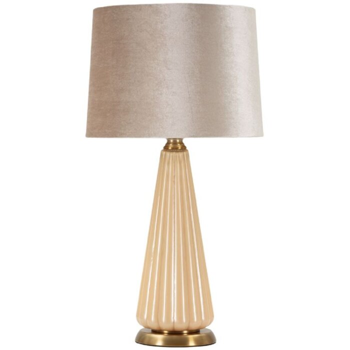 Lámpara de mesa Perly Ø 36,5 x 68,5 cm Vidrio Dorado Pantalla de tela E27 máx. 40W