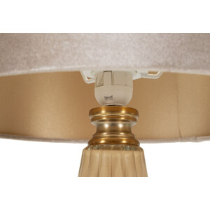 Lámpara de mesa Perly Ø 36,5 x 68,5 cm Vidrio Dorado Pantalla de tela E27 máx. 40W