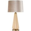 Lámpara de mesa Perly Ø 36,5 x 68,5 cm Vidrio Dorado Pantalla de tela E27 máx. 40W