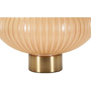 Lámpara de mesa Perly Ø33x49 cm Vidrio Hierro Tela Nácar Dorado E27 máx 40W