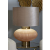 Lámpara de mesa Perly Ø33x49 cm Vidrio Hierro Tela Nácar Dorado E27 máx 40W