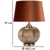Praga Lámpara de Mesa Vidrio Hierro Tela Marrón Dorado 40,5x57cm E27 40W
