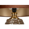 Prague Lámpara de Mesa Cristal Hierro Tela Marrón Dorado Ø45.5x79cm E27 máx.40W