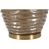 Prague Lámpara de Mesa Cristal Hierro Tela Marrón Dorado Ø45.5x79cm E27 máx.40W