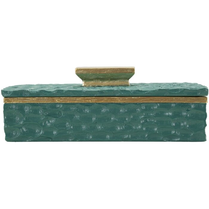 Caja de almacenamiento Mauro Ferretti Grent 18,8x6,4x10,8 cm verde-dorada