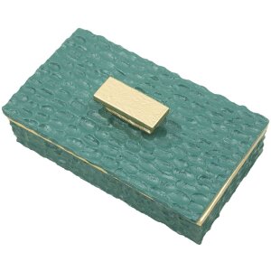 Caja de almacenamiento Mauro Ferretti Grent 18,8x6,4x10,8 cm verde-dorada