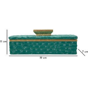 Caja de almacenamiento Mauro Ferretti Grent 18,8x6,4x10,8 cm verde-dorada