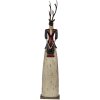 Figura Decorativa de Cierva Hembra Clayre & Eef – Metal 86cm Marrón Beige Rojo Rústico