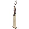 Figura Decorativa de Cierva Hembra Clayre & Eef – Metal 86cm Marrón Beige Rojo Rústico