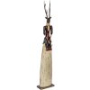 Figura Decorativa de Cierva Hembra Clayre & Eef – Metal 86cm Marrón Beige Rojo Rústico