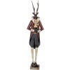 Figura decorativa de ciervo Clayre & Eef Estilo Barroco Metal 83cm Marrón Rojo Dorado