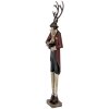 Figura decorativa de ciervo Clayre & Eef Estilo Barroco Metal 83cm Marrón Rojo Dorado