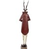 Figura decorativa de ciervo Clayre & Eef Estilo Barroco Metal 83cm Marrón Rojo Dorado