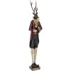 Figura decorativa de ciervo Clayre & Eef Estilo Barroco Metal 83cm Marrón Rojo Dorado