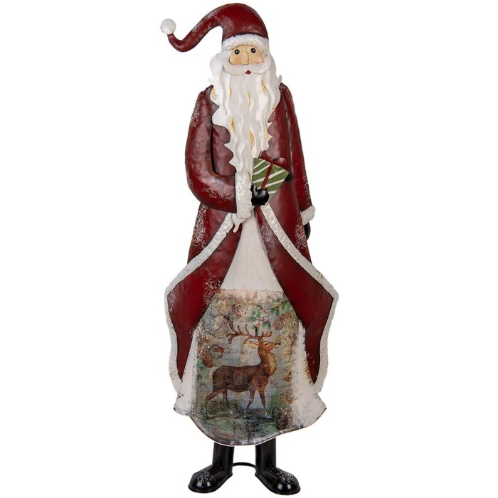 Decoración Papá Noel Clayre & Eef 5Y1317 Metal 33x16x85 cm Rojo Blanco