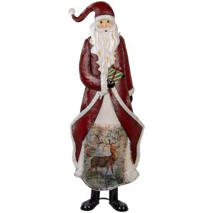 Decoración Papá Noel Clayre & Eef 5Y1317 Metal 33x16x85 cm Rojo Blanco
