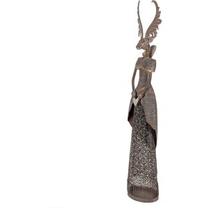 Clayre & Eef Reno de Metal Marrón-Gris 81 cm con Corazón Vintage