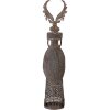 Clayre & Eef Reno de Metal Marrón-Gris 81 cm con Corazón Vintage