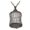 Clayre & Eef Jaula decorativa con cabeza de ciervo Antik-Grau Ø26x50cm Vintage