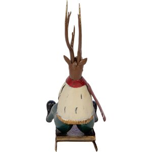 Clayre & Eef Figura decorativa ciervo en trineo 27x10x31 cm metal decoración invernal