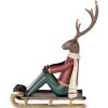 Clayre & Eef Figura decorativa ciervo en trineo 27x10x31 cm metal decoración invernal