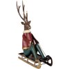 Clayre & Eef Figura decorativa ciervo en trineo 27x10x31 cm metal decoración invernal