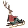 Clayre & Eef Figura decorativa ciervo en trineo 27x10x31 cm metal decoración invernal