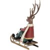 Clayre & Eef Figura decorativa ciervo en trineo 27x10x31 cm metal decoración invernal