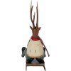 Clayre & Eef Figura decorativa ciervo en trineo 27x10x31 cm metal decoración invernal