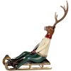 Figura decorativa de ciervo en trineo Clayre & Eef 30x12x32 cm marrón beige