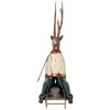 Figura decorativa de ciervo en trineo Clayre & Eef 30x12x32 cm marrón beige
