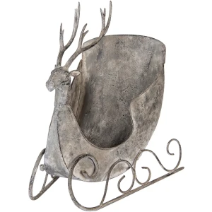 Clayre & Eef Trineo decorativo Ciervo 44x34x47 cm gris