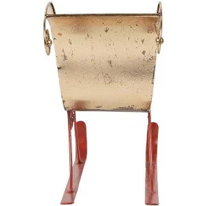 Clayre & Eef Adorno navideño trineo 38x15x28 cm blanco oro