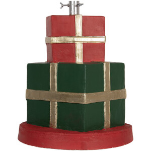 Clayre & Eef Soporte para árbol de Navidad Regalo Ø44x54cm Verde Rojo Dorado