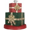 Clayre & Eef Soporte para árbol de Navidad Regalo Ø44x54cm Verde Rojo Dorado