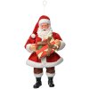 Clayre & Eef 66244 Adorno navideño Papá Noel con regalo 17cm Rojo Blanco