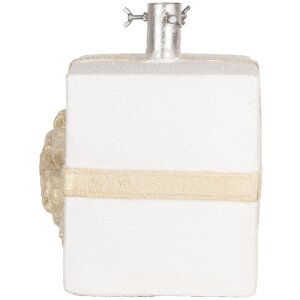 Clayre & Eef 6MG0116 Base para árbol de Navidad diseño caja regalo blanco dorado 26x24x33cm