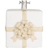 Clayre & Eef 6MG0116 Base para árbol de Navidad diseño caja regalo blanco dorado 26x24x33cm