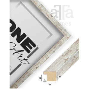 Marco de fotos FramesFactory Hekla 15x21 cm Blanco Vintage Lavado