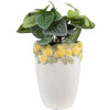 Maceta Clayre & Eef 6TE0570S Blanca Amarilla Ø13x17 cm Piedra Diseño Limones