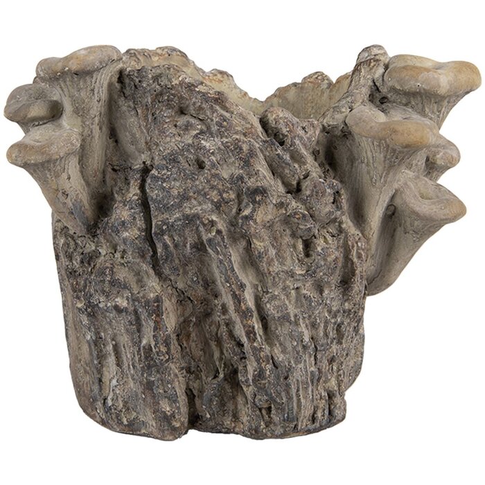 Maceta decorativa Clayre & Eef 6TE0577S Marrón Beige 19x17x16 cm Aspecto de piedra natural