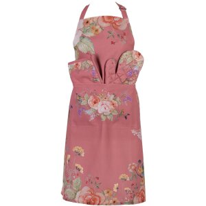 Delantal Clayre & Eef FFA41P Rosa 70x85 cm Diseño floral romántico Algodón