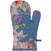 Guante de horno Clayre & Eef FFA44BL Azul Flores 18x30 cm Algodón Estilo rústico