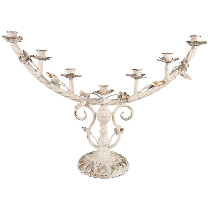 Candelabro Clayre & Eef 5Y1371 Antiguo Beige 56x16x37 cm 7 luces Metal