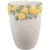 Maceta Clayre & Eef con decoración de limón Stein Ø17xH23cm Blanco Amarillo Verde