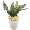 Maceta Clayre & Eef con decoración de limón Stein Ø17xH23cm Blanco Amarillo Verde